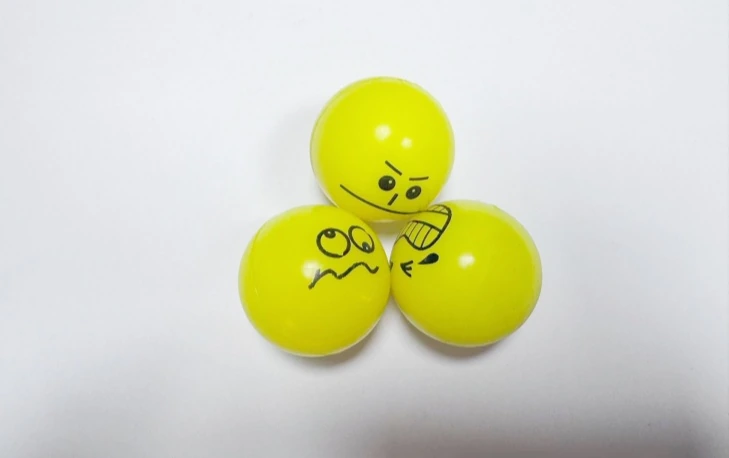 GLOW IN DARK FUNNY FACE BALL, model B0009, assortment view