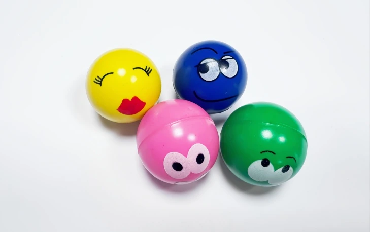 COLORED FUNNY FACE BALL, model B0010, assortment view