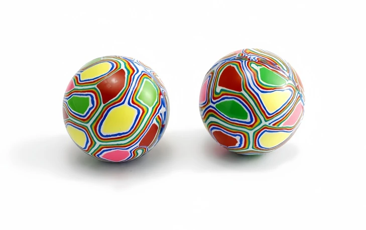 MULTICOLOR CELL PATTERN BALL, model CT004, assortment view