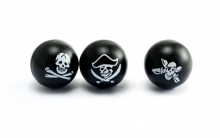 BLACK PIRATE PRINTED BALL, model GU005, assortment view