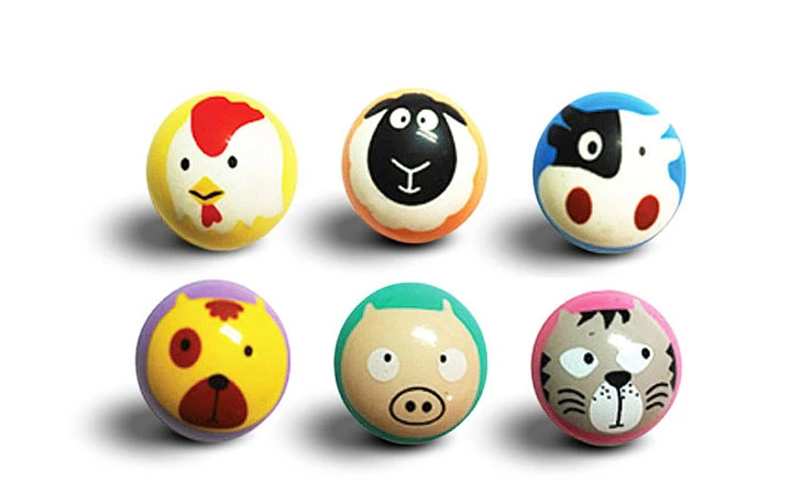 COLORED ANIMAL FACE BALL, model GU008, assortment view