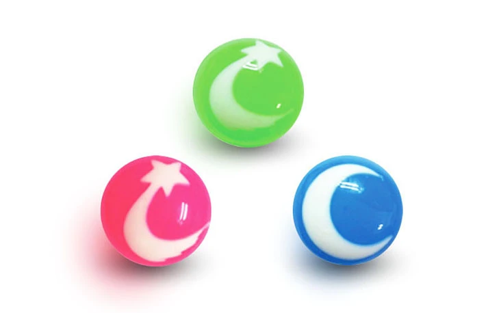 GLOW IN DARK MOON STAR BALL, model GU009, assortment view