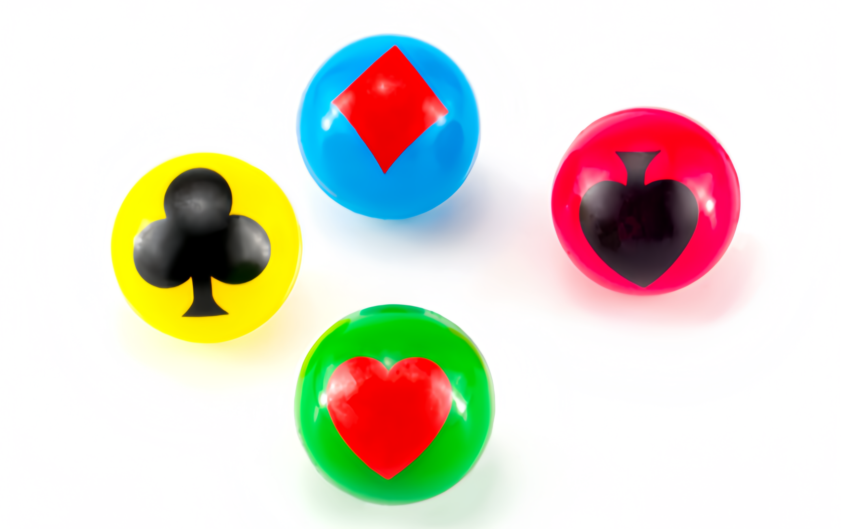 PLAYING CARD SUIT BALL, model HEA02, assortment view