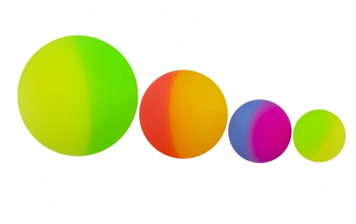 GLOWING TWIN-COLOR BALL, model NB000, assortment view
