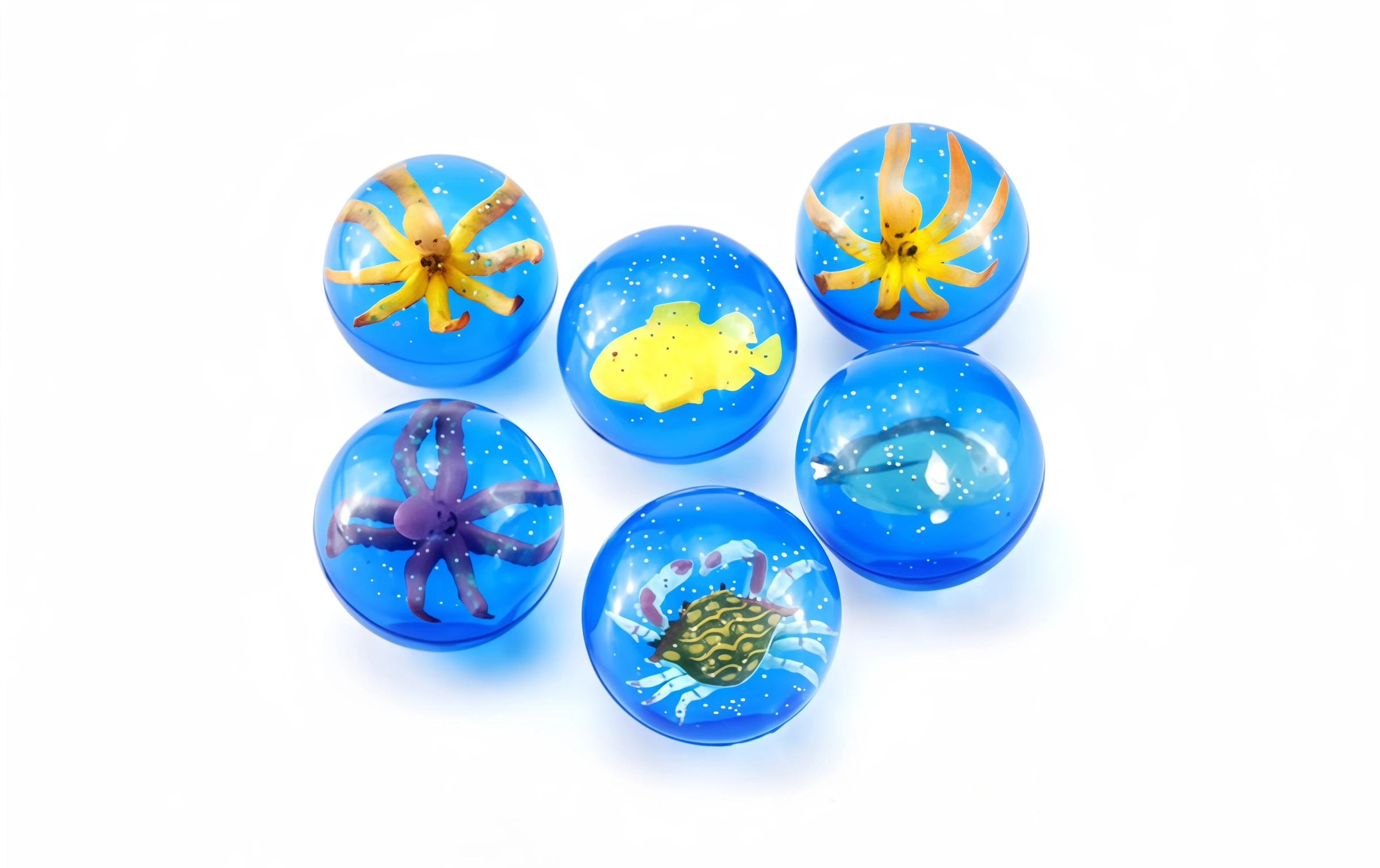 OCEAN ANIMAL FIGURINE BALL, model OS000, assortment view