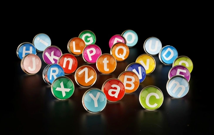 ALPHABET LETTER BALL, model PBAA2, assortment view