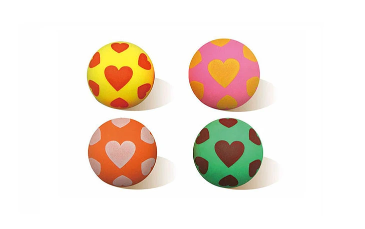 COLORED HEART BALL, model PR023, assortment view