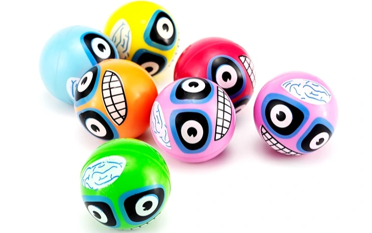 FUNNY FACE PRINTED BALL, model PR043, assortment view